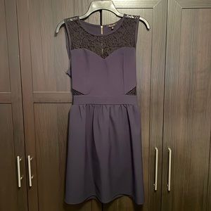 Navy Blue and Black Lace Dress